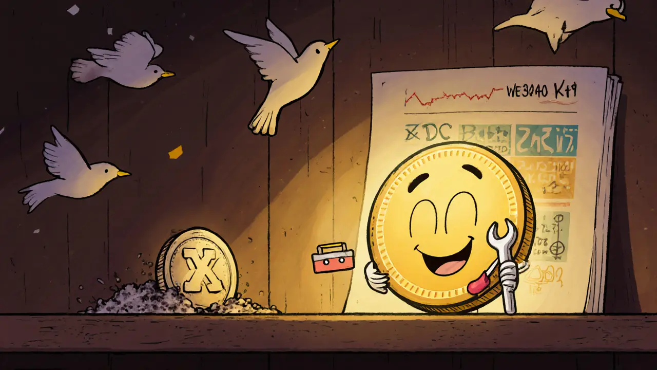 A forgotten XTT token sits beside a thriving XDC token with tools and a roadmap.