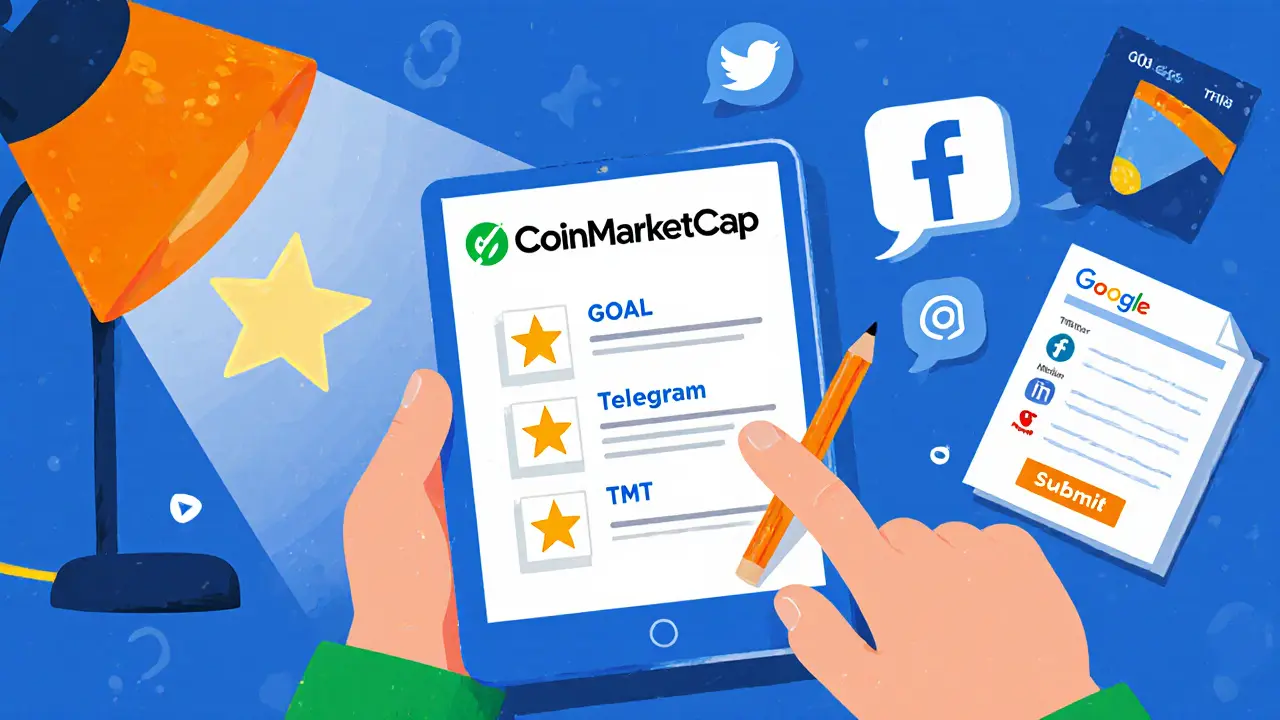 Child follows a three‑step CoinMarketCap airdrop checklist on a tablet.