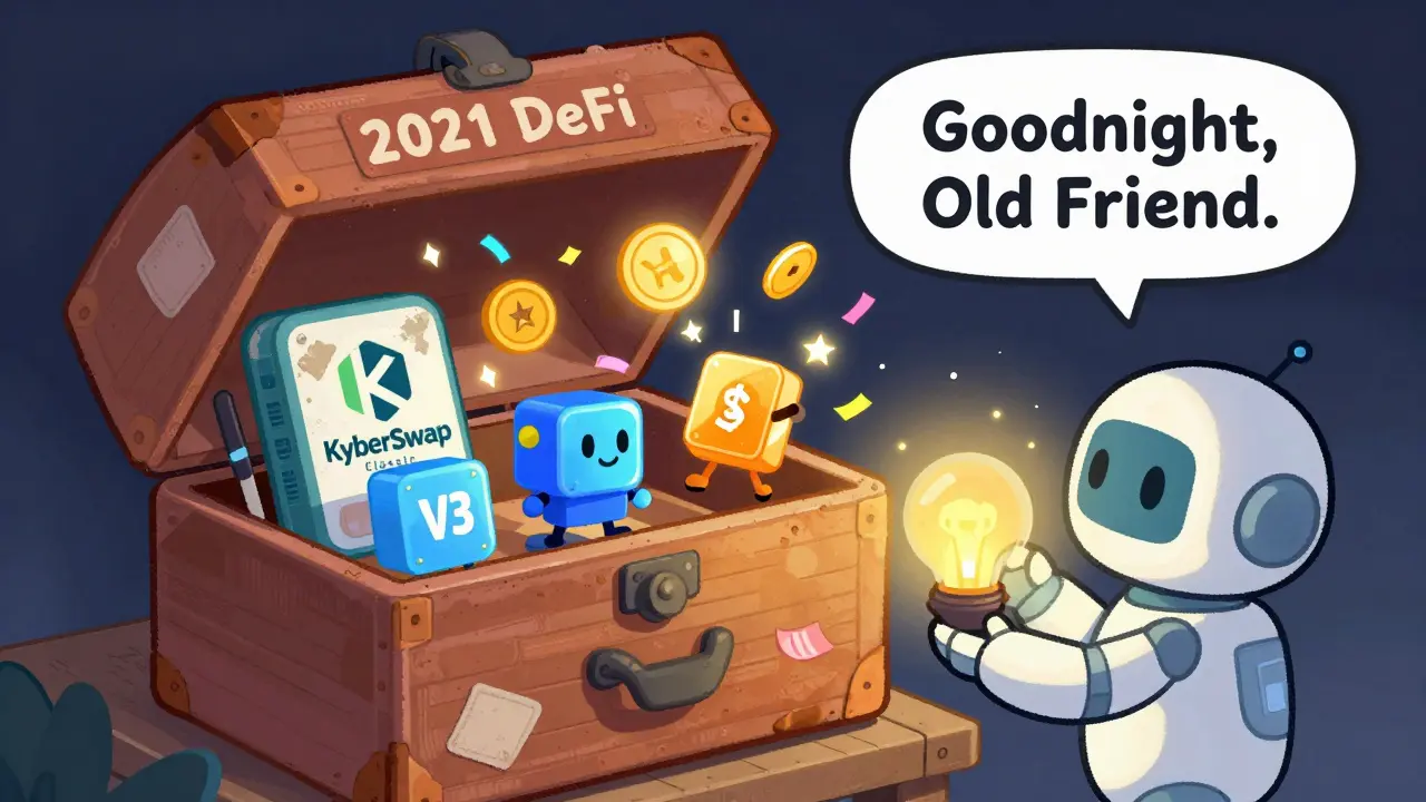 An old toy in a forgotten box watches newer DEX toys play with sparkles and glowing tokens.