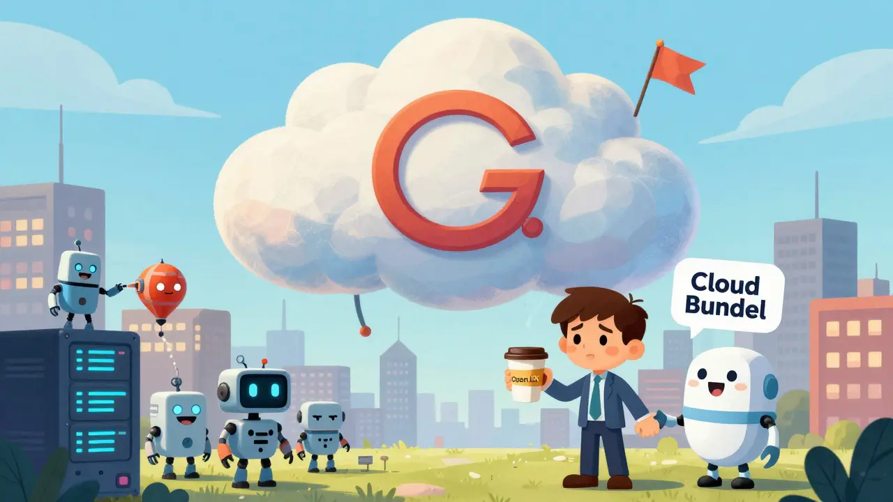 Oracle's cloud grows with construction robots while a developer considers switching from Java to a cloud bundle.