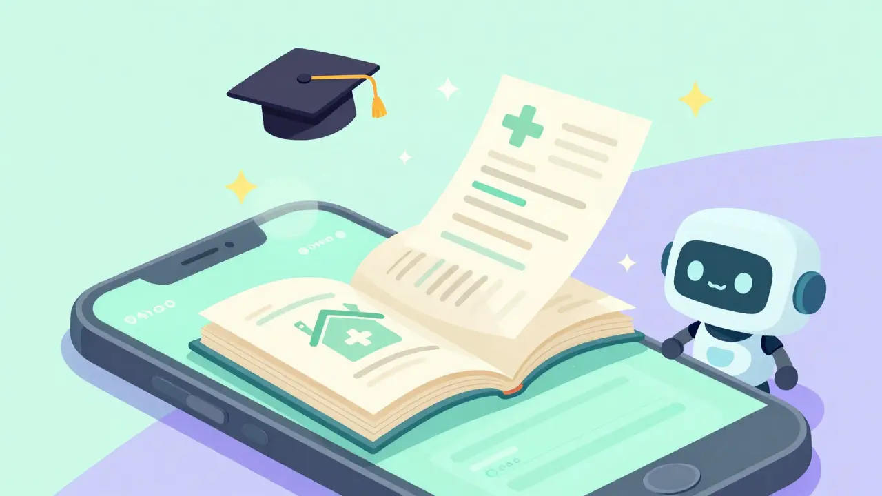 Smartphone wallet releasing floating credential documents and sparkles