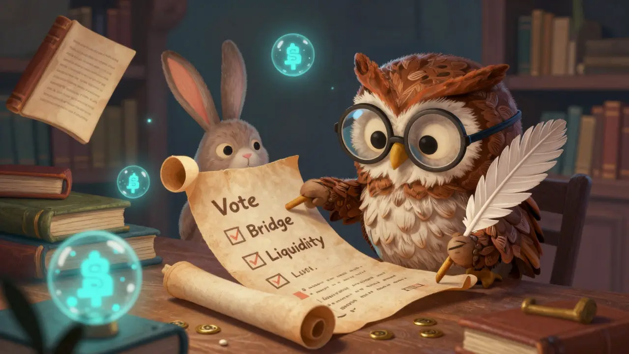 An owl helper teaching a rabbit how to complete task lists in a library.