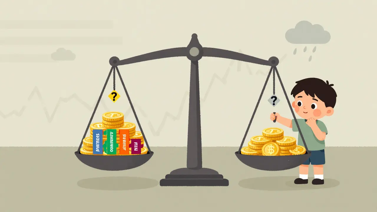 Illustration showing token distribution balance and risks