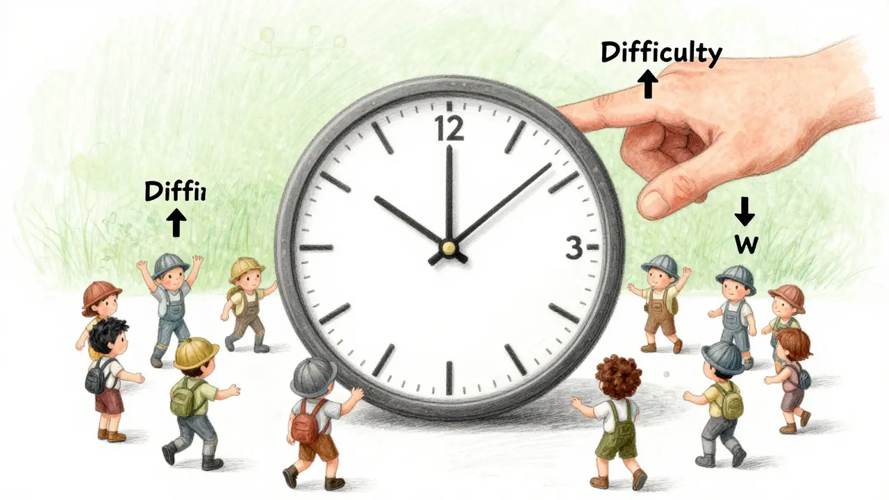 Clock and dial adjusting to balance miner participation