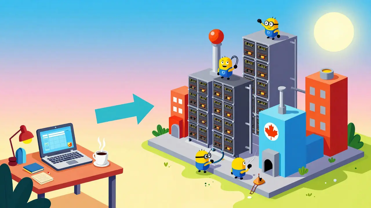 Evolution from laptop mining to large industrial facilities