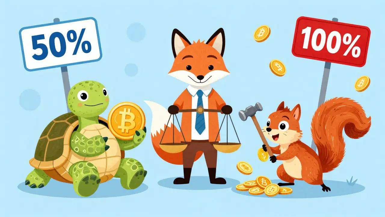 Turtle and squirrel illustrating capital gains vs business income