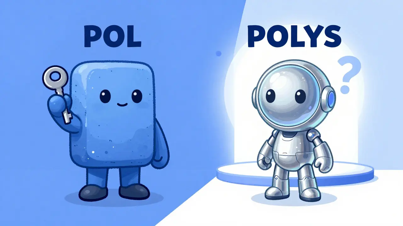 Two characters distinguishing between POL network token and POLYS.