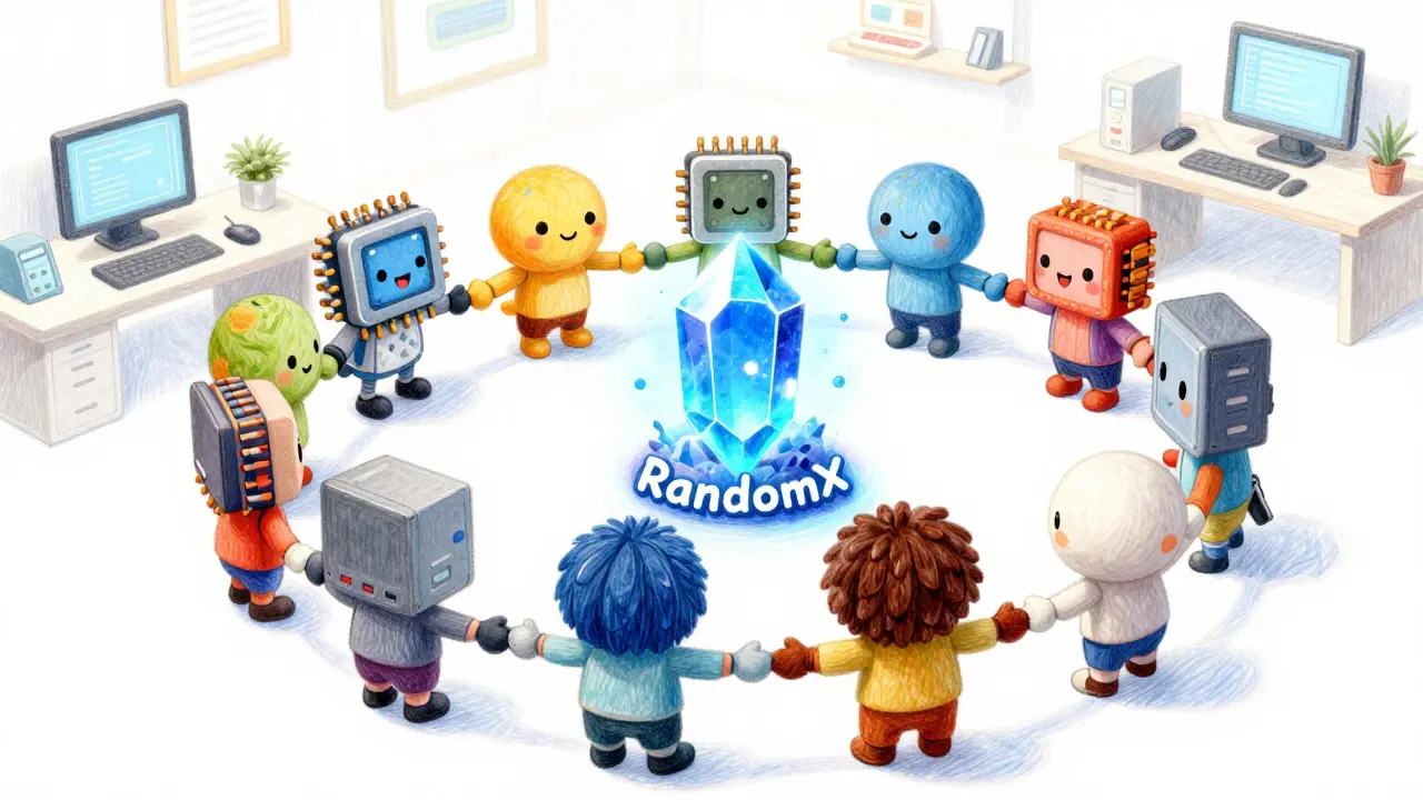Friendly computers collaborating in a circle